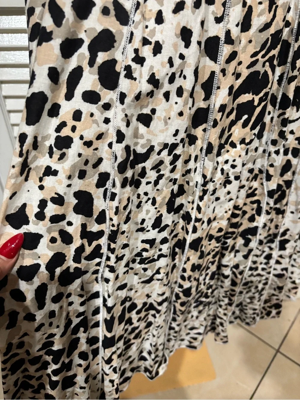 Carole Little Leopard Print Maxi Skirt with Black Waistband